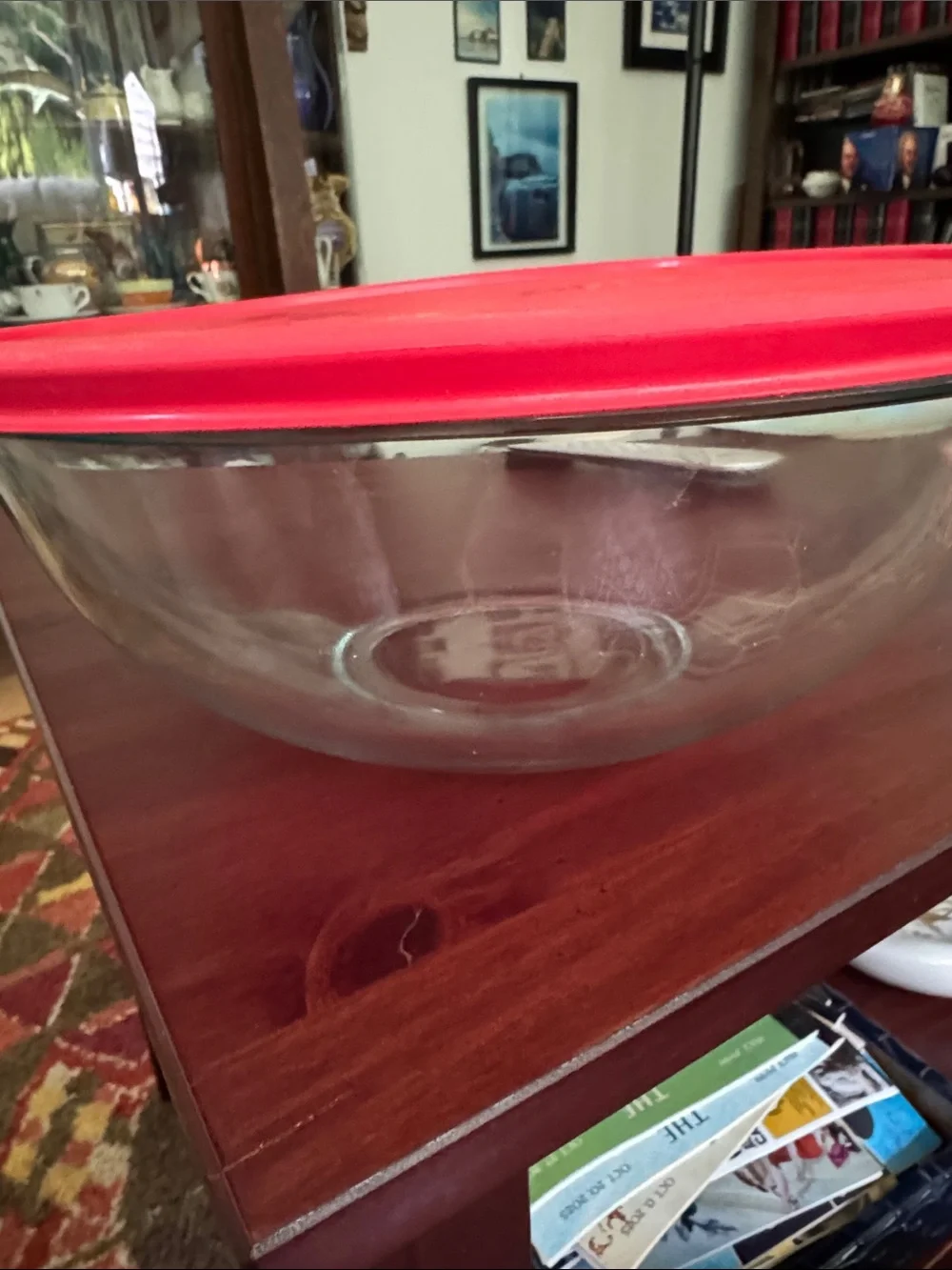 Pyrex Red 4-Quart Glass Bowl with Storage Lid